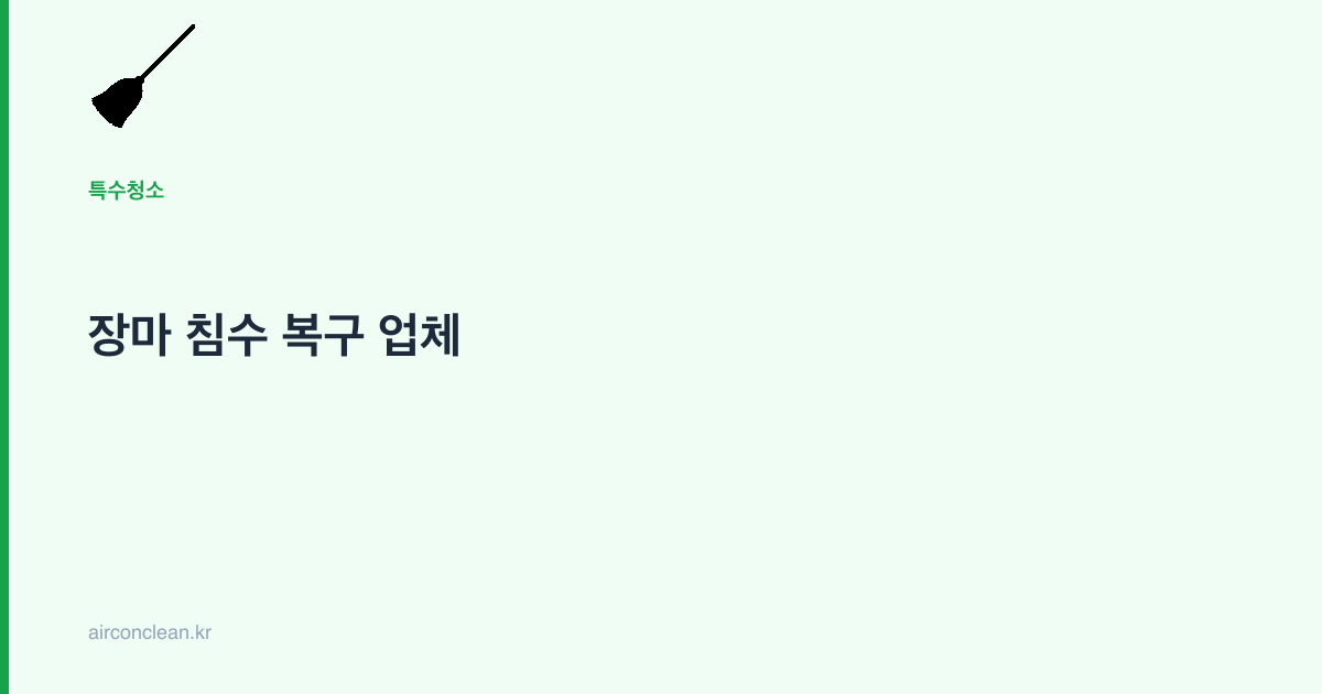 장마 침수 복구 업체